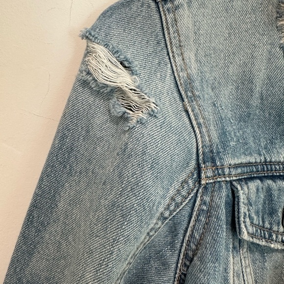 Blank NYC Light Blue Distressed Denim Jacket - Picture 5 of 5